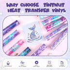 Tintnut Mermaid Ocean Heat Transfer Vinyl, 10 Sheets 12×10in Iron on Vinyl | - Image 3