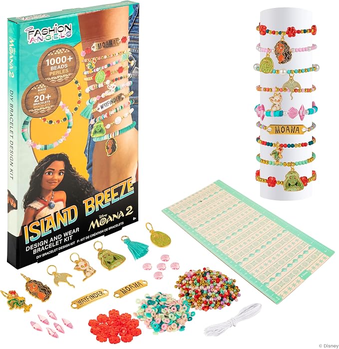 Fashion Angels Disney Moana 2 DIY Bracelet Making Kit | Includes 1, 000+ Beads by FashionAngels