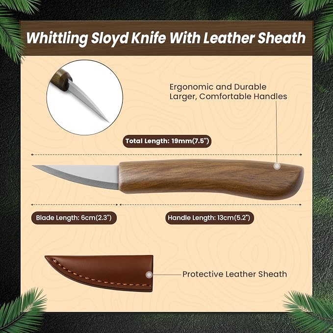 TEKCHIC Wood Carving Kit for Beginners | Dolphin DIY Whittling Knife Set - Image 8