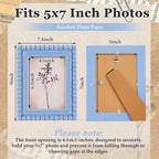 1 Pack 5 x 7 Picture Frame, Wood Beaded Boho Photo Frame, Vintage Photo Display - Image 2