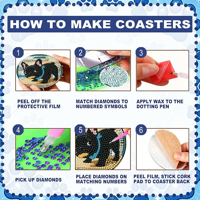 8-Pack Diamond Art Coaster Kit - Image 7