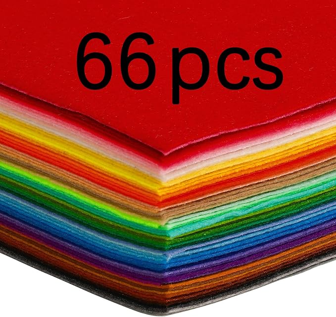 LIZOIDZSM 66 pcs Felt Sheets, Felt Paper Felt Pack Felt Craft kit, Soft Felt by buynow