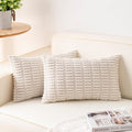 Aegero Pack of 2 Corduroy Decorative Throw Pillow Covers 12x20 InchSoft Boho by Unknown