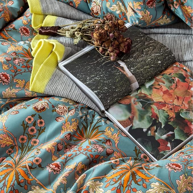 mixinni Vintage Floral Duvet Cover Twin XL Boho Bedding Soft Cotton Flower - Image 5