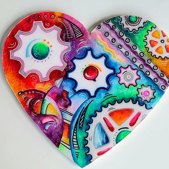 HOIGON 30 PCS 8 Inch Large Wooden Hearts, 1/8 Inch Thick Unfinished Wood Heart - Image 5