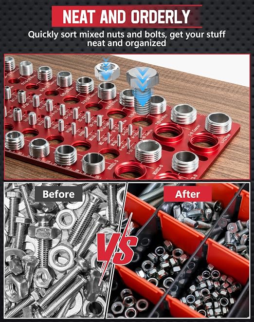 56 Thread Checker, VEXTHYX 30 Standard and 26 Metric nut and Bolt Thread Gauge - Image 4