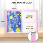 JoyCat 12 x 18 Art Portfolio Binder, 40 Acid-Free Clear Pockets Art Folder - Image 2
