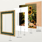 eletecpro 4x6 Vintage Picture Frame, Glass Cover, Horizontal or Vertical - Image 2