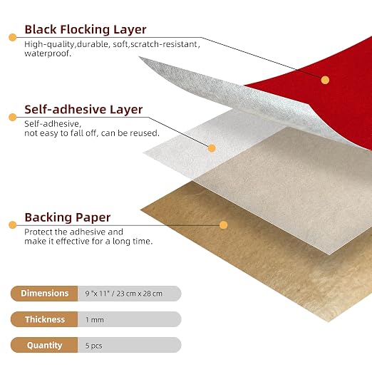 5PCS Self Adhesive Felt Sheet - Image 2