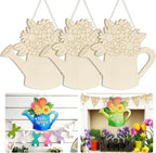 Large Size 12" Wooden Spring Crafts Ornaments to Paint, Flower Wooden DIY Blank by Sophena