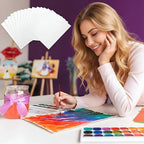 TecUnite 60 Sheets Watercolor Paper Pad Bulk Art White Cold Press Painting Paper - Image 5