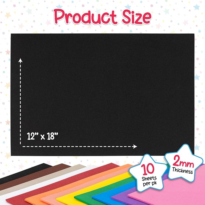Hygloss Sheets Colorful Foam for DIY Arts & Craft, 10 Piece - Image 3