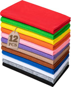 HaoFeiJH 12 Rolls 8"x20" 1.4mm Thick Soft Felt Fabric Sheets – 12 Assorted by HaoFeiJH