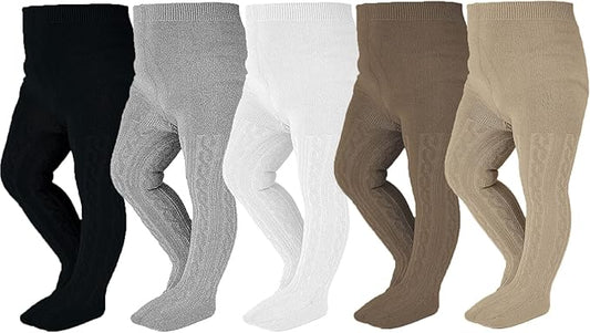 EPEIUS Baby Girl Tights Thick Cable Knit Leggings Stockings Cotton Pantyhose for Newborn Infant Toddler 3/4/5/6 Pack