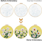 Louise Maelys 3 Pack Floral Embroidery Kit - Image 3