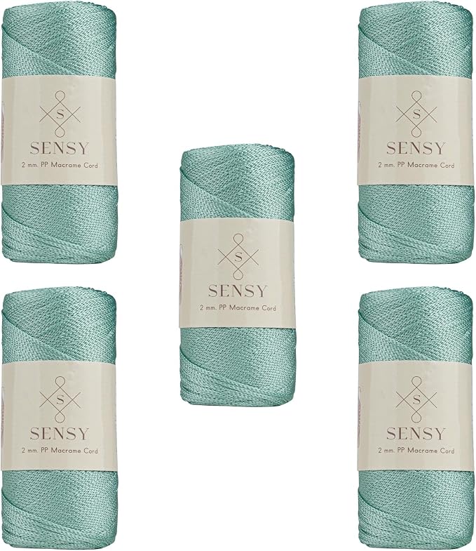 5 Skeins of Sensy Premium 2mm 251 Yards Polyester Rope 100% Polypropylene Cord by SSENSY