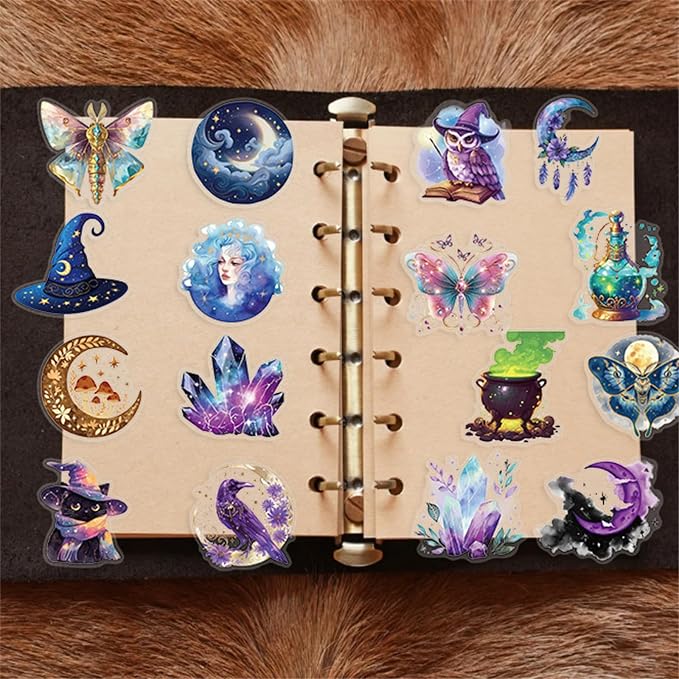 50 Pieces Magic Stickers for Transparent Scrapbooking, Witchy Crystal Aesthetic - Image 5