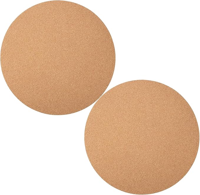 Boao 2 Pcs 12 Inch Large Cork Plant Coaster Round Cork Mat Trivet Absorbent by Boao