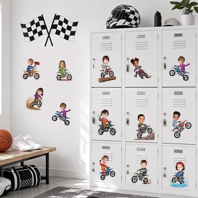 120pcs Motorcycle Avatar Cutouts Motorcycle Bulletin Board Decorations Back to - Image 7