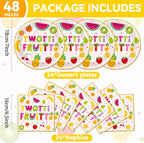 Qyeahkj 48Pcs Twotti Frutti Paper Plates and Napkins Summer Fruit 2nd Birthday - Image 2