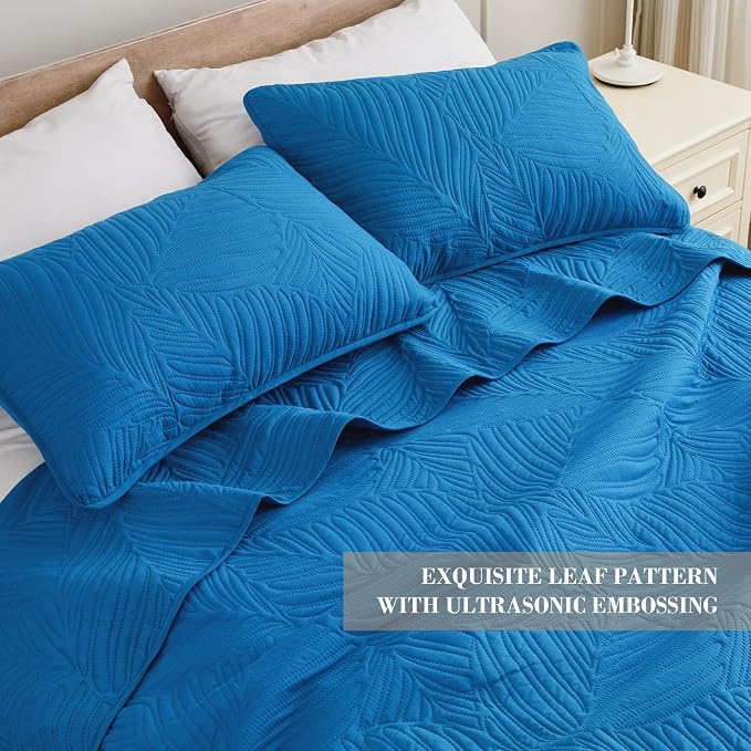 Exclusivo Mezcla Queen Quilt Bedding Set, Lightweight Royal Blue Quilts Queen - Image 3