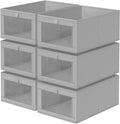 Criusia 6 Pack Linen Closet Organizers and Storage, Large Linen Closet Baskets for Organization, Foldable Storage Containers for Toys, Clothing, Towels, Jeans, Books, Shelves, Grey