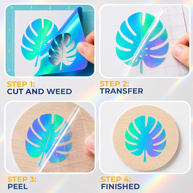 Holographic Vinyl Permanent Metallic Opal Vinyl Sheets Strong Foil Adhesive - Image 5