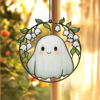 Cute Ghost in Flower Acrylic Suncatcher by Unknown