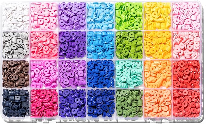 28 Colors 3500 Pcs Clay Beads Kit by Unknown