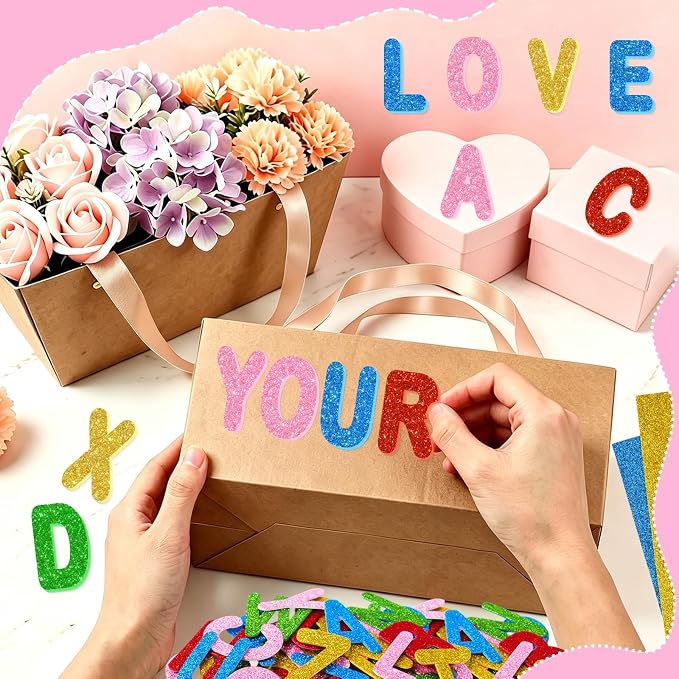 2 Inch Large Foam Letter Stickers Glitter Big Font - Image 4