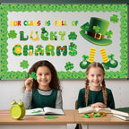 69 Feet St Patricks Day Bulletin Board Borders Lucky Green Shamrock Clover - Image 4