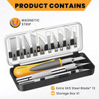 MulWark Exacto Knife Set | Craft Knife Kit | 16pc Precision Craft Hobby Kit - Image 4