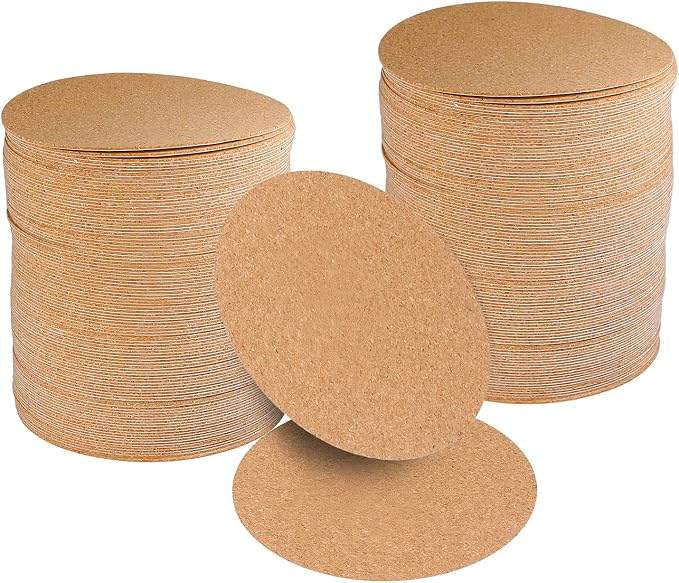 100 Pcs 3 Inch Round Self-Adhesive Cork Sheets, Wall Art & Decoration by Unknown