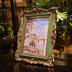 5x7 Vintage Picture Frame, Antique Green and Gold Ornate Photo Frame - Image 2