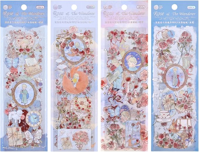 12 PCS Flowers Rose Themed Sticker, Decals - Image 7