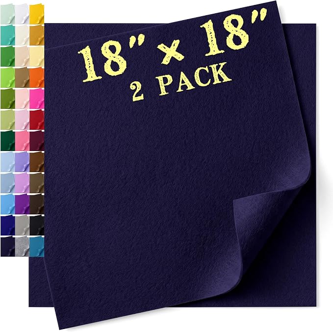 Felt Fabric Sheet 18 x 18 Inch, 1.6mm Thick | Soft and Flexible Nonwoven by MIGLORIA