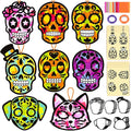 Renbuzhu 36PCS Dia De Los Muertos Crafts Bulk: Sugar Skull Paper Suncatchers by Renbuzhu