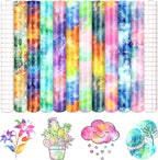 Tintnut Spring Watercolors Permanent Vinyl 10 Sheets 12x10in Adhesive Vinyl | by Tintnut
