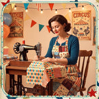 HunnmingRe 20 Pcs 10''x10'' Vintage Carnival Quilting Fabric Square Precuts - Image 3