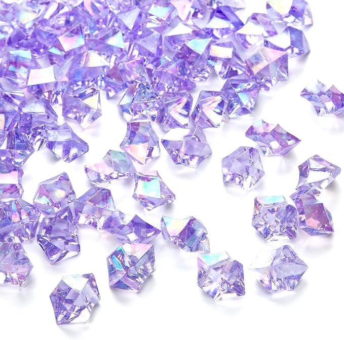 DomeStar 150PCS Purple Fake Ice, Fake Diamonds Sparkling Plastic Gems Vase by DOMESTAR