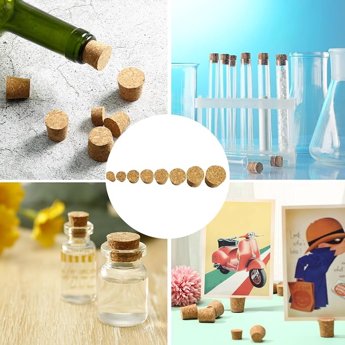 Jetec 120 Pcs Tapered Cork Stoppers, Wood | Variety Pack Corks, Wine Beer Glass - Image 7