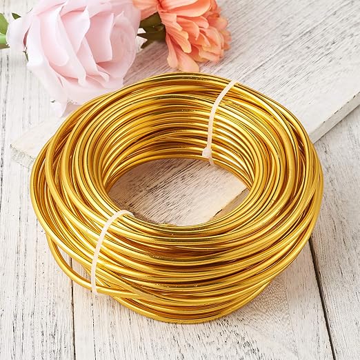 Fashewelry 32.8 Feet 5mm Gold Aluminum Wire Bendable Metal Craft Wire - Image 4