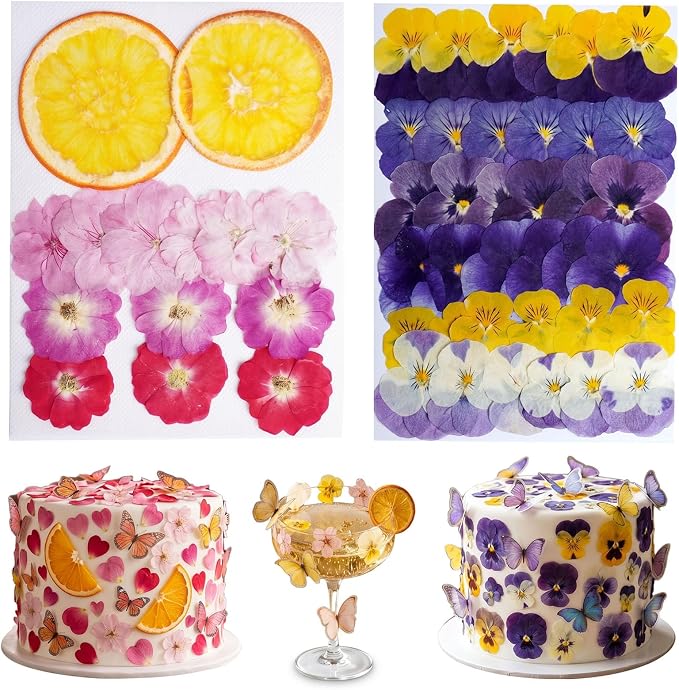 100 PCS Real Dried Pressed Flowers, Mix Natural Dried Pansy Citrus by AHTONG
