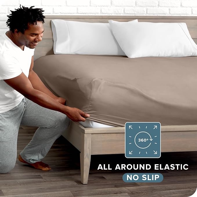Bare Home Fitted Bottom Sheet King Size - Image 3