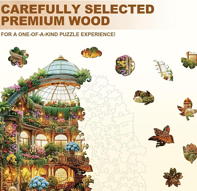 Mystic Garden Hall Puzzles Adults Gifts Wooden 270 Pieces 13.4 * 13.4in - Image 3