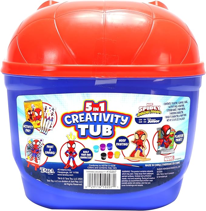 Tara Toys Spidey 5 in 1 Creativity Tub | Includes plaster figure, and paint. - Image 4