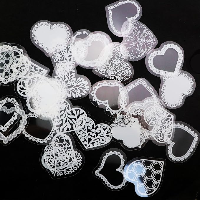 90PCS Lace Scrapbook Stickers DIY Decorative Notebook Frames Photo Album - Image 3