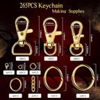 LEOBRO Keychain Making Kit, Metal Lobster Claw Clasps and Key Chain Rings - Image 2