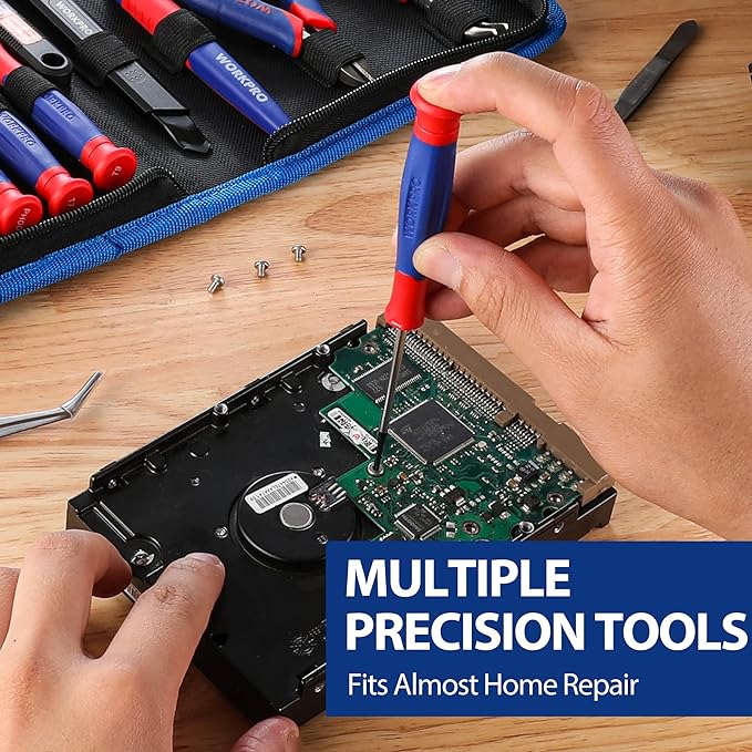 WORKPRO 33PCS Precision Repair Tool Set Includes Pliers Set, Screwdrivers Set - Image 5