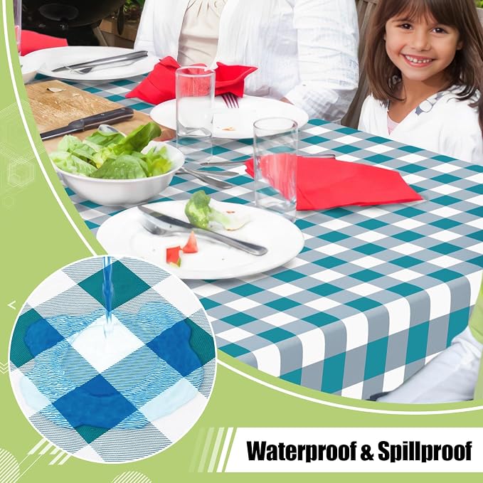 Smiry Rectangle Table Cloth, Waterproof Vinyl Tablecloths - Image 2